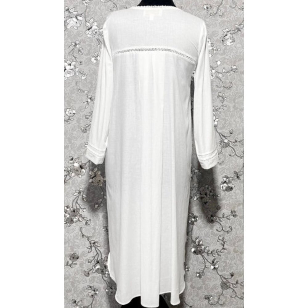 SoieRose 100% White Cotton Lace Trim Victorian Nightgown - SR-1025 - Picture 7 of 8